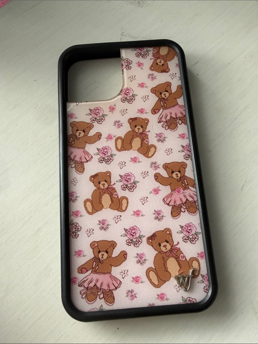 Wildflowers Pink Teddy Bear Floral Phone Case iPhone 14